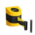 Montour Line Retractable Belt Barrier, Wall Mount, Yellow Case Fixed 30 ft. Black/Yellow Belt WMX160-YW-BYD-F-S-300